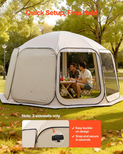 Sun Shade Sail Canopy Covers, Fit for 15 x 13.8 ft Screen House Tent, Sun Protection, 5.51 x 5.25 ft 300D Oxford Silver-Coated Fabric, Pack of 3 (Not Include Tent), for Outdoor Activities, Beige