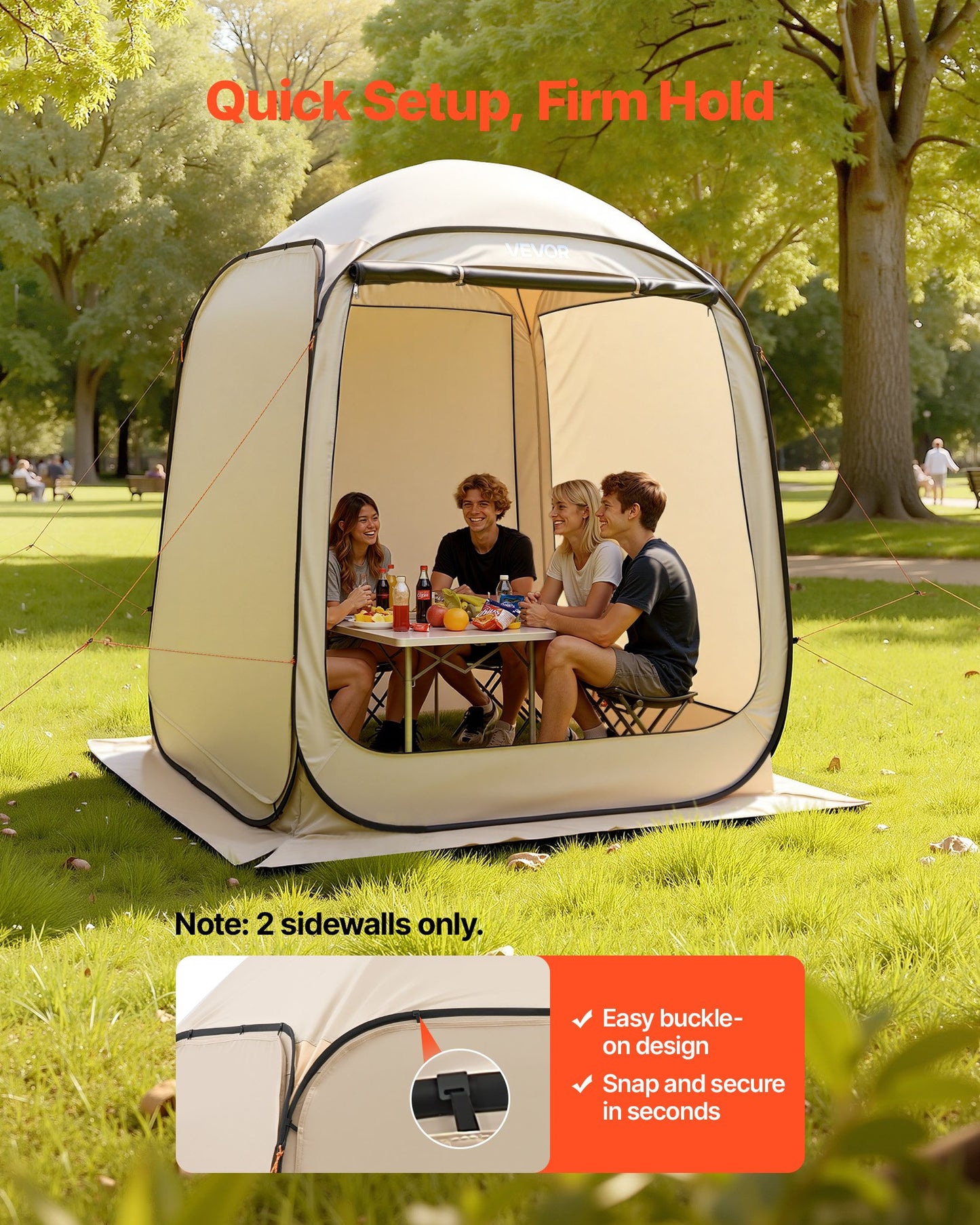 Sun Shade Sail Canopy Covers, Fit for 6 x 6 ft Screen House Tent, Sun Protection, 5.51 x 5.71 ft 300D Oxford Silver-Coated Fabric, Pack of 2 (Not Include Tent), for Outdoor Activities, Beige