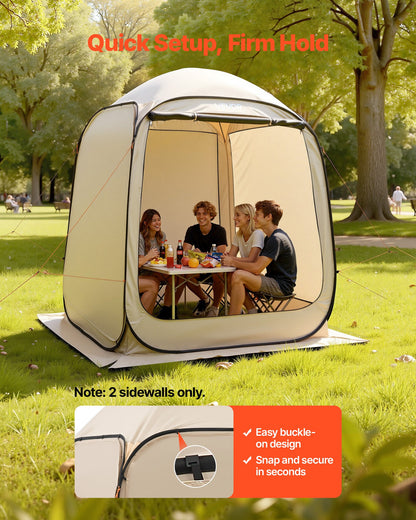 Sun Shade Sail Canopy Covers, Fit for 6 x 6 ft Screen House Tent, Sun Protection, 5.51 x 5.71 ft 300D Oxford Silver-Coated Fabric, Pack of 2 (Not Include Tent), for Outdoor Activities, Beige