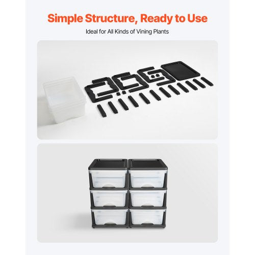 Plastförvaringslådor, 2-pack förvaringsorganisatör, 6 lådor garderobsorganisation och förvaringsavdelare, byråorganisatör genomskinliga lådor för kontorsmaterial, hantverksrum, klassrum och hem |  EU