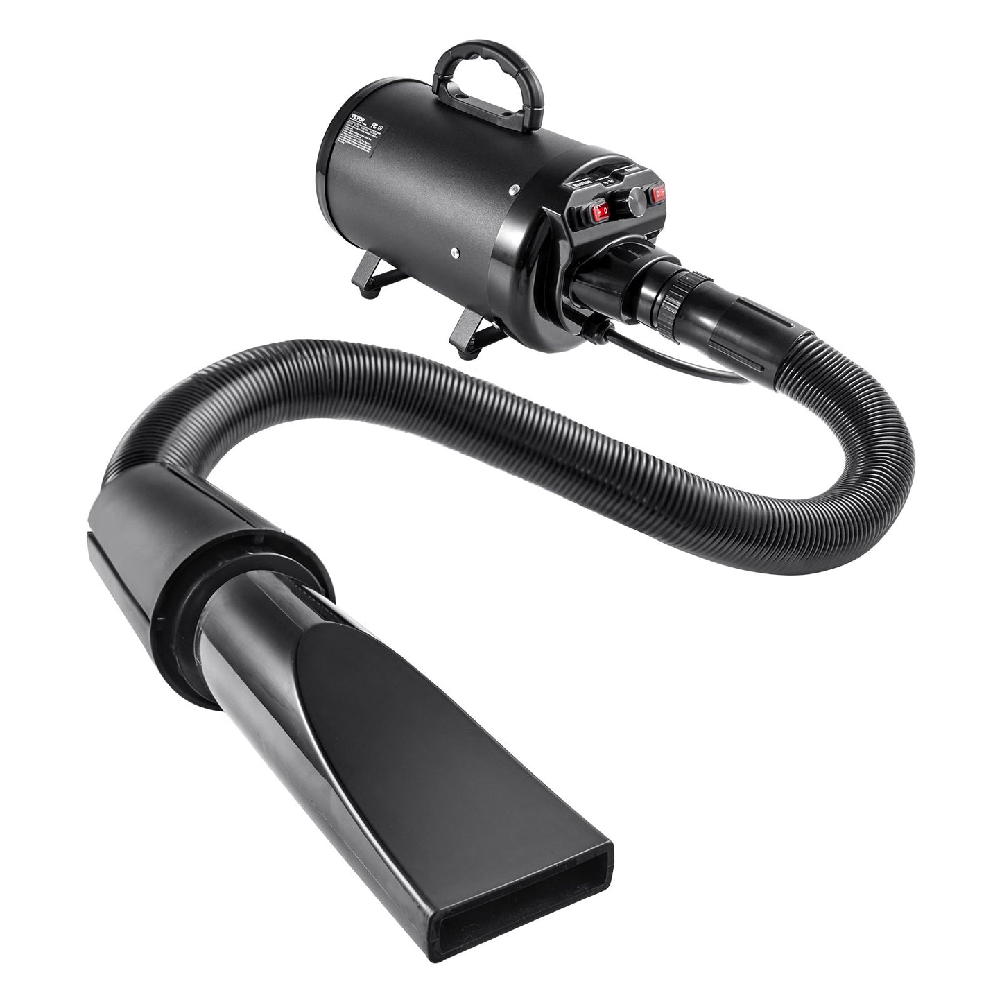 Dog Dryer, 2000W/2.7HP Dog Hair Dryer, Pet Grooming Dryer with Adjustable Speed and Temperature Control, Pet Hair Dryer with 4 Nozzles and Extendable Hose, Black