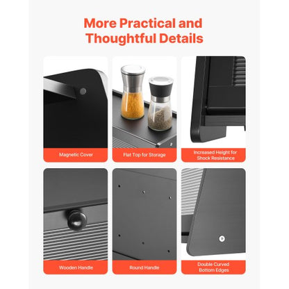 Bread Box for Kitchen Counter Large Capacity Bamboo Storage Container