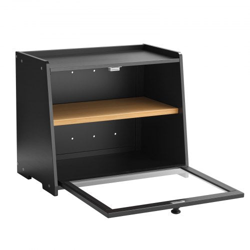 Dubbelskiktad Brödlåda för Köksbänk Bambu Förvaringslåda Brödlåda