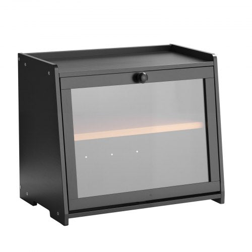 Dubbelskiktad Brödlåda för Köksbänk Bambu Förvaringslåda Brödlåda