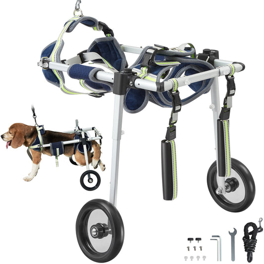 2-wheel pet wheelchair for hind legs Dog wheelchair/trolley adjustable (XS)
