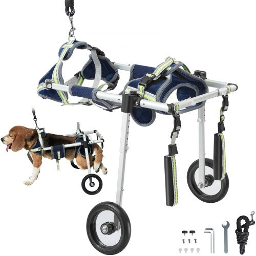 2 Wheels Dog Wheelchair for Back Legs, Pet Wheelchair Lightweight & Adjustable Assisting in Healing, Dog Cart/Wheelchair for Injured, Disabled, Paralysis, Hind Limb Weak Pet(S)