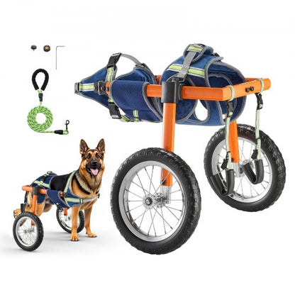 Dog Wheelchair for Back Legs, Lightweight 2 Wheels Pet Wheelchair, Height, Width & Length Adjustable, Dog Cart with Shock-Absorbing Wheels, for Injured, Disabled Dogs 48-88 lbs, Large