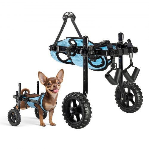 Dog Wheelchair for Back Legs, Adjustable 2 Wheels Pet Wheelchair, Lightweight Dog Cart with Shock-Absorbing Wheels, Mobility Support Wheel Chair for Disabled Injured Dogs up to 22lbs , X-Small