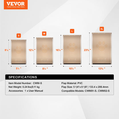 Replacement Pet Door 5.25" x 8.13" Compatible with Pet Doors