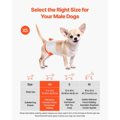 Disposable diapers for male dogs Super absorbent diapers for male dogs XS 144 pcs