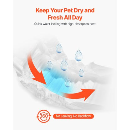 Disposable diapers for male dogs Super absorbent diapers for male dogs XS 144 pcs