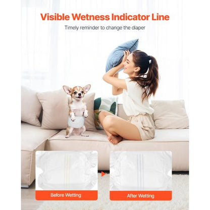 Disposable diapers for male dogs Super absorbent diapers for male dogs XS 144 pcs