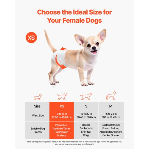 Disposable diapers for dogs Super absorbent diaper for female dogs XS Size 144 pcs