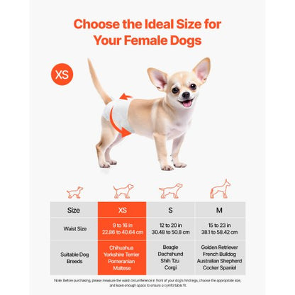 Disposable diapers for dogs Super absorbent diaper for female dogs XS Size 144 pcs