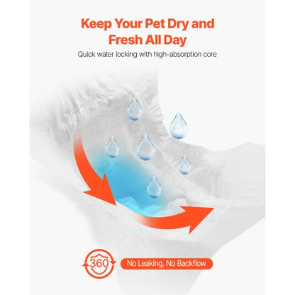 Disposable diapers for dogs Super absorbent diaper for female dogs XS Size 144 pcs