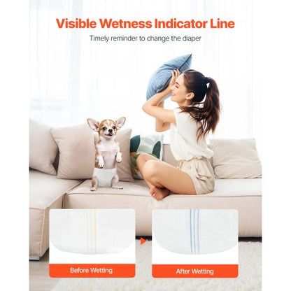 Disposable diapers for dogs Super absorbent diaper for female dogs XS Size 144 pcs