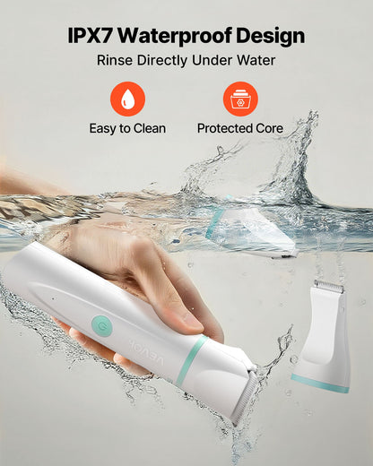 Dog Clippers for Grooming, 4 in 1 Dog Grooming Kit, Low Noise, Rechargeable Pet Shaver with 6 Combs & 4 Detachable Blades, Waterproof Cordless Pet Hair Trimmers Nail Grinder Set for Dogs Cats