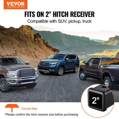Hitch Step för 2" mottagare Universal Trailer Bogsering Bakre stötfångare Stål