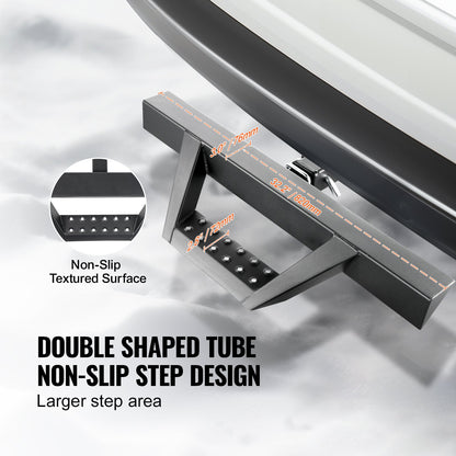 Hitch Step för 2" mottagare Universal Trailer Bogsering Bakre stötfångare Stål