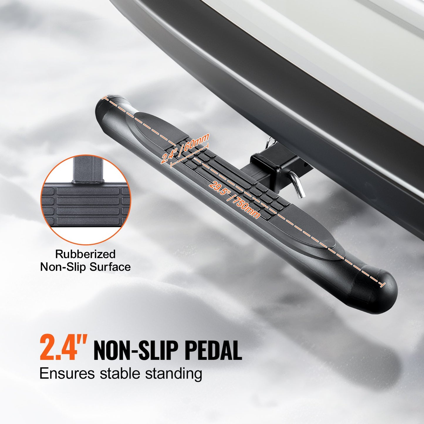 Anhängerkupplungsstufe für 2"-Empfänger, universeller Anhänger, Abschleppstoßstange hinten, Stahl