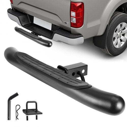 Hitch Step for 2 Inch Receiver, Universal Rear Bumper Guard Protector with 350 LBS Load Capacity, Non-Slip Tow Hitch Step with Pin Kit and Stabilizer, Fit for Truck, SUV, Pickup, Trailer