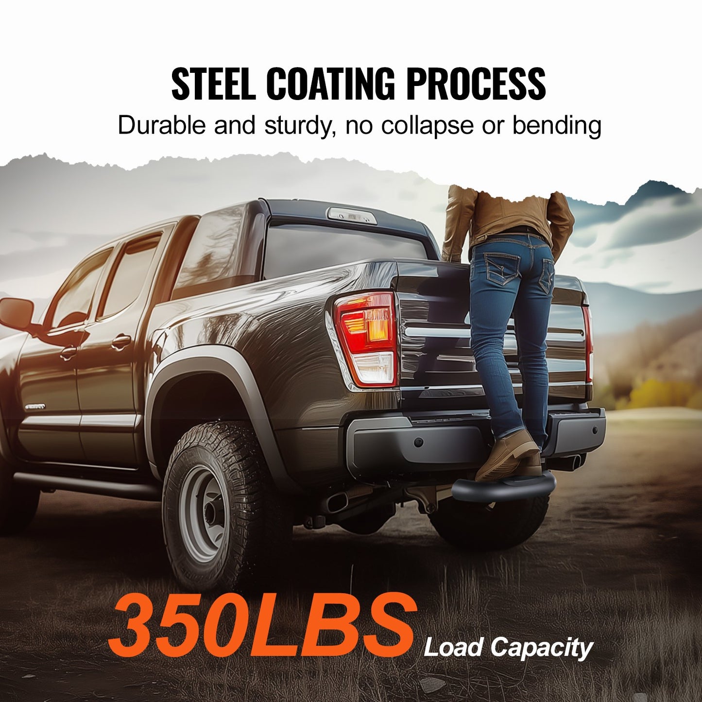 Anhängerkupplungsstufe für 2"-Empfänger, universeller Anhänger, Abschleppstoßstange hinten, Stahl