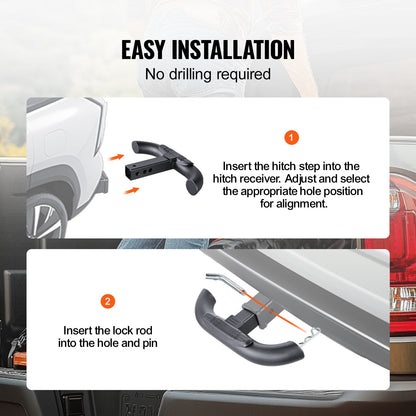 Anhängerkupplungsstufe für 2"-Empfänger, universeller Anhänger, Abschleppstoßstange hinten, Stahl