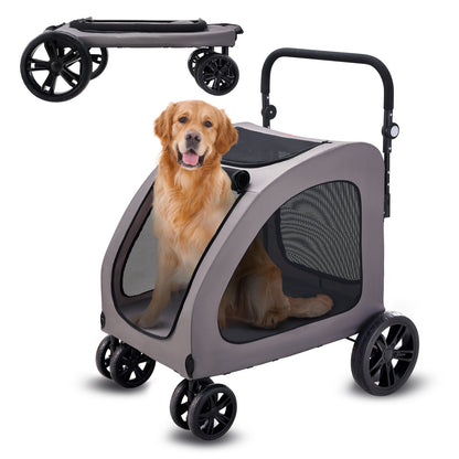 Pet Trolley 4-Wheel Dog Cart Carrier 160lbs Weight Capacity Portable
