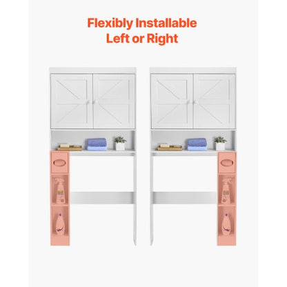 Bathroom cabinet over the toilet with adjustable shelf white 163 cm