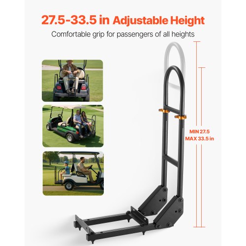 golfbilsstödshandtag för baksätet för de flesta golfbilar med metallfotplattor |  EU