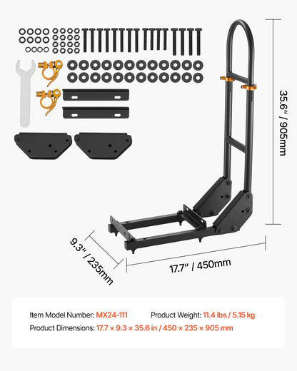 Golf Cart Grab Bar, 17.7 x 9.3 x 35.6 Inch, Compatible with Most Golf Carts with Metal Footplates, No Modification Needed, 27.5 to 33.5 Inch Height Adjustable Carbon Steel Rear Seat Grab Bar