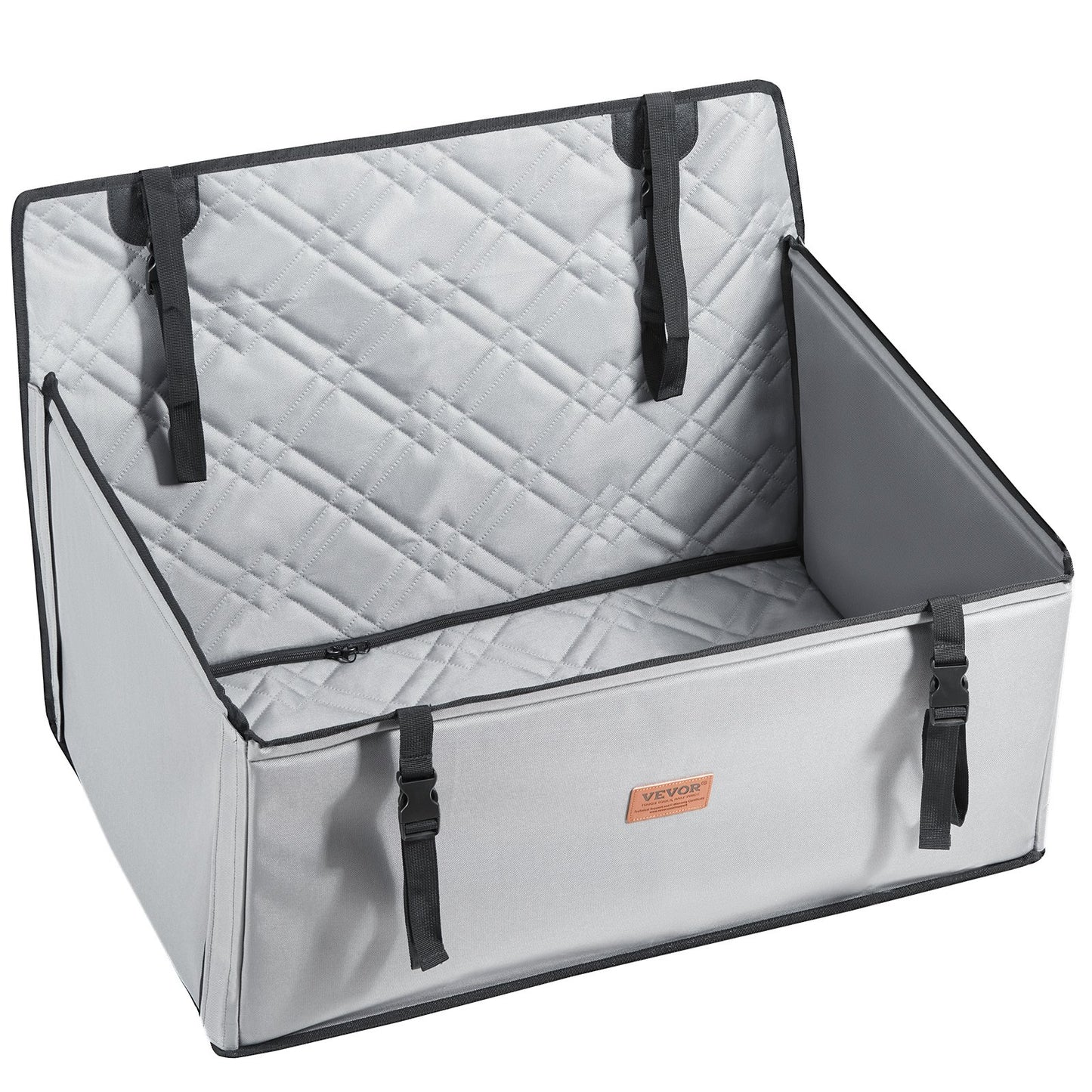 Hunde-Booster-Autositz, Haustier-Autositz für kleine und mittelgroße Hunde bis zu 22 kg, Grau