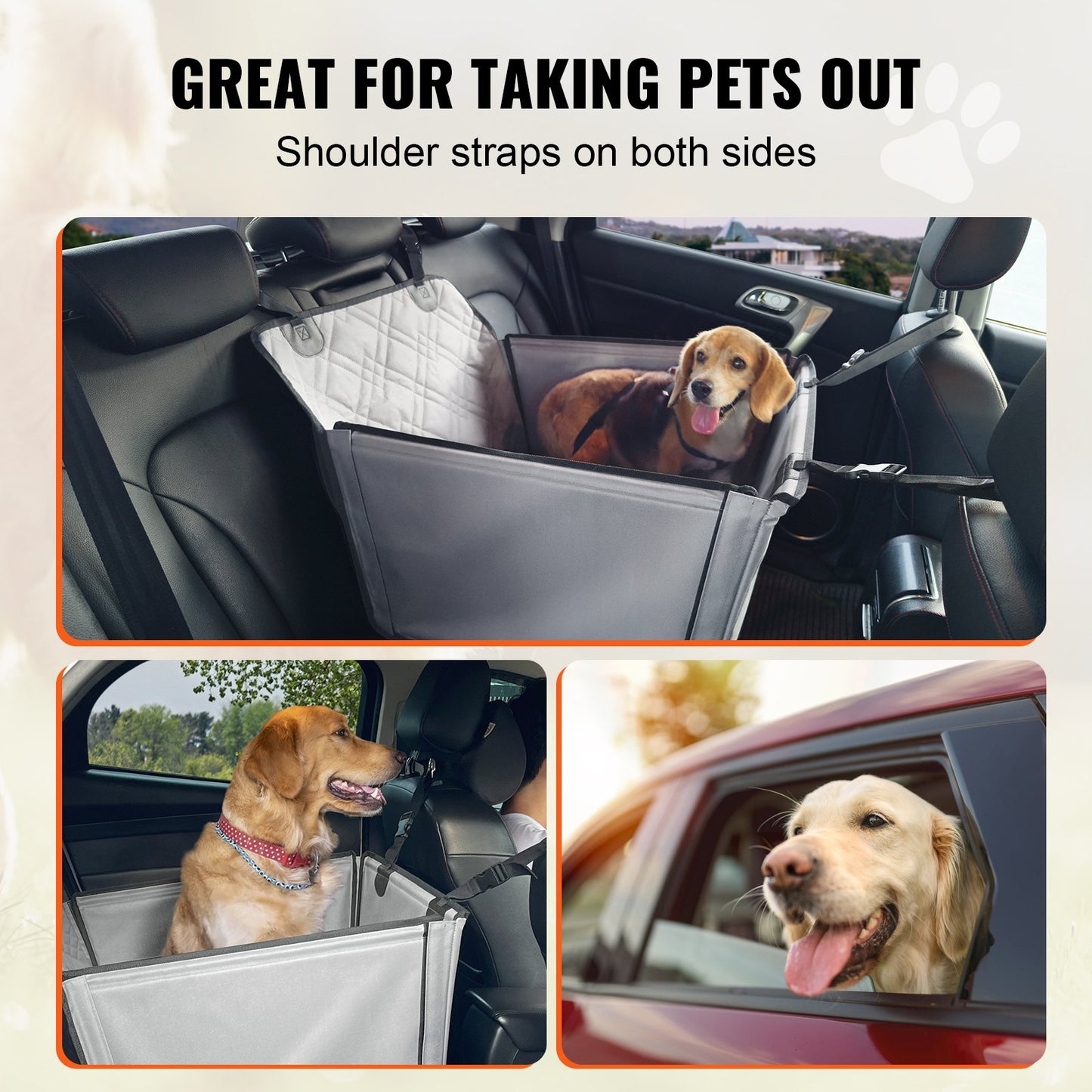 Dog Booster Car Seat Pet Car Seat for SML Dogs up to 40 lbs Gray