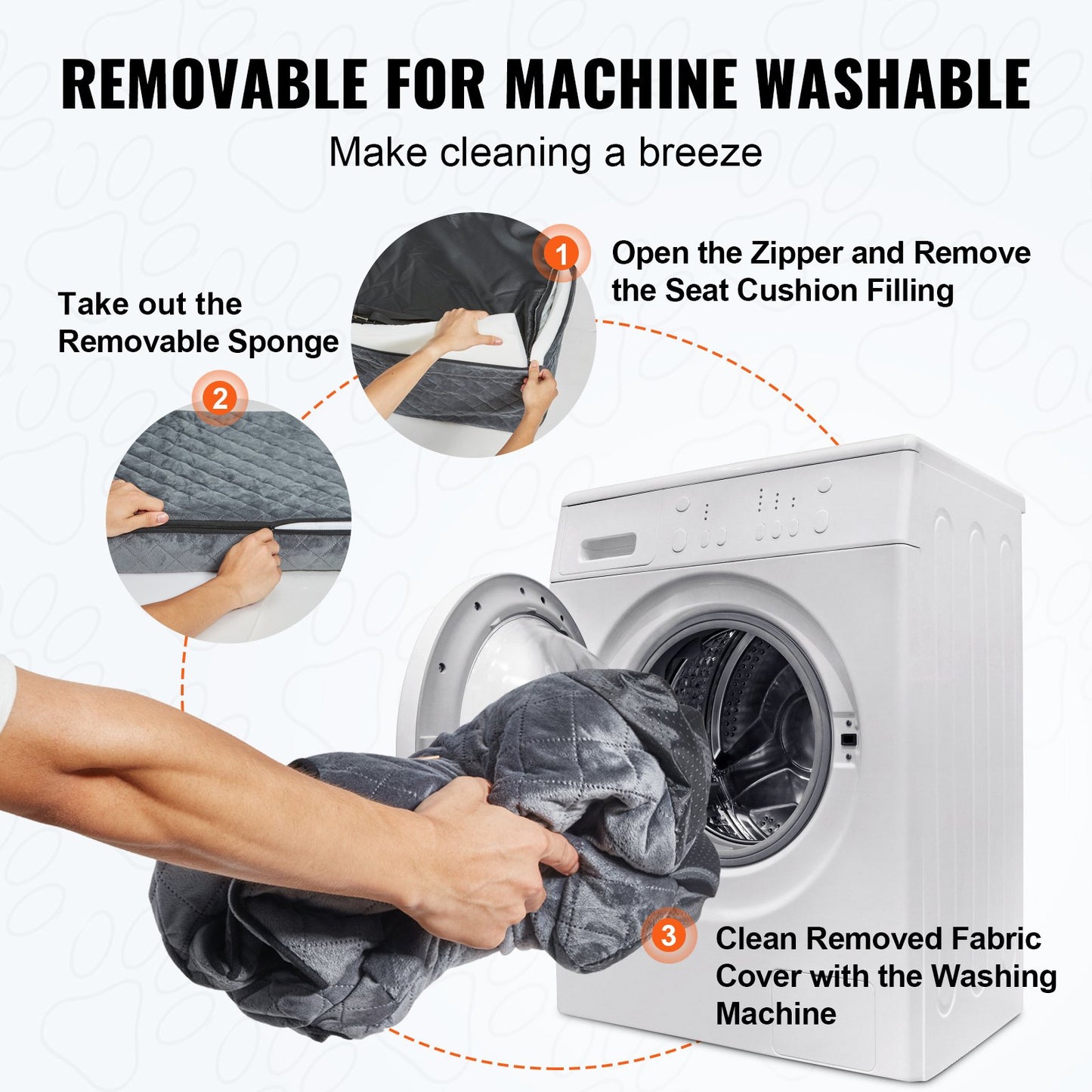 Dog Car Seat, Dog Booster Seat for Car with A Storage Pocket, Pet Car Seat with Clip-On Safety Leash, Sponge Filling, Dog Car Bed for Medium & Large Dog up to 55 lbs, Gray