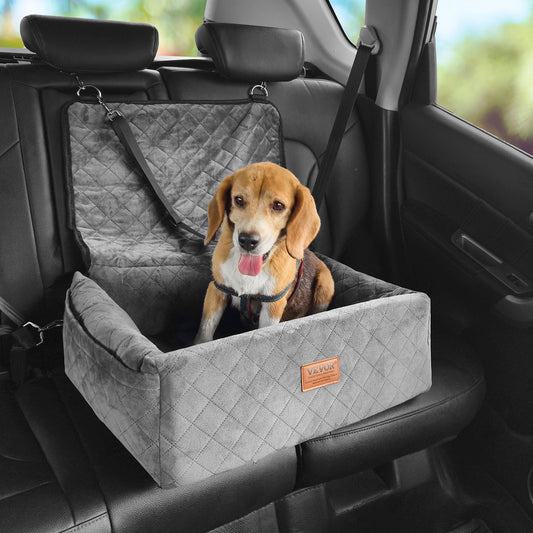 Dog Booster Car Seat Pet Car Seat for Small Medium Dogs up to 40 lbs Gray