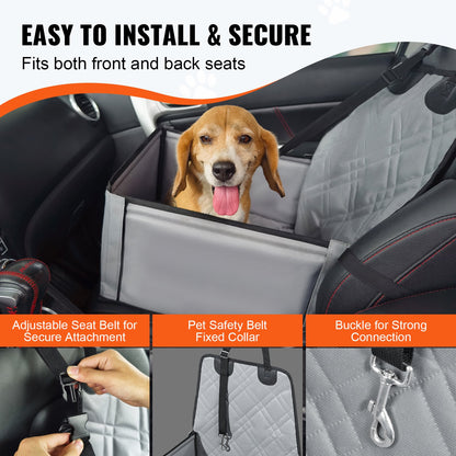 Dog Booster Car Seat Pet Car Seat for Small Dog up to 26 lbs Gray