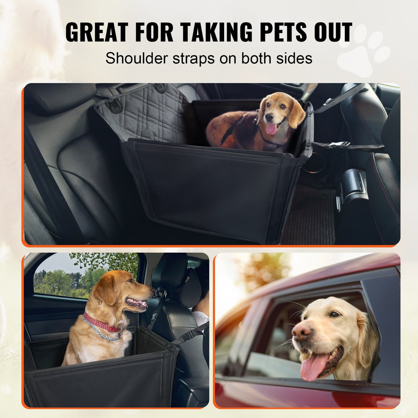 Dog Booster Car Seat Pet Car Seat for SML Dogs up to 48.5 lbs Black