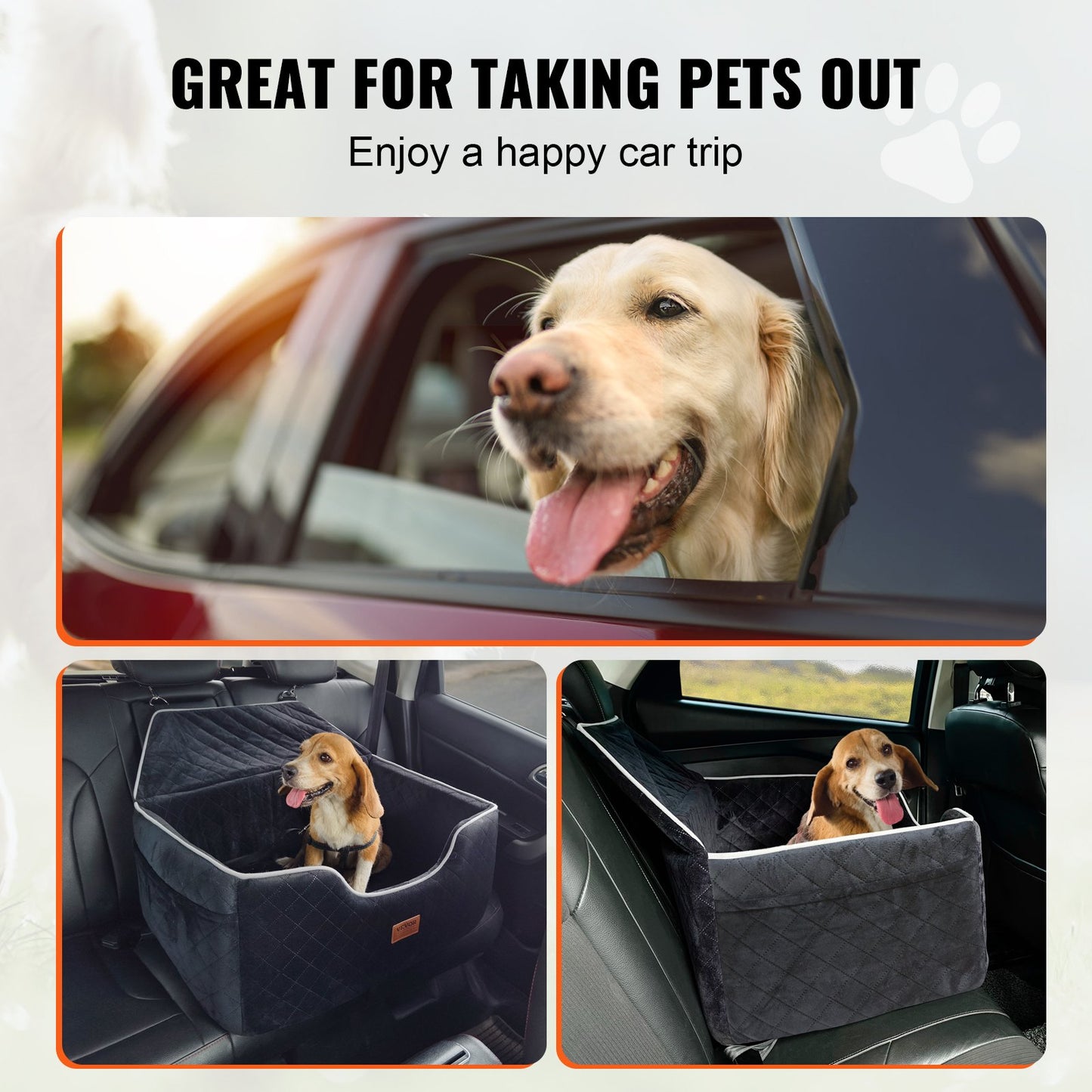 Dog Booster Car Seat Pet Car Seat for Medium Large Dog up to 55 lbs Black
