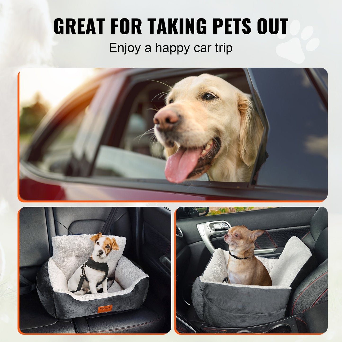 Dog Booster Car Seat Pet Car Seat for Small Dog Up to 20lbs Dark Gray
