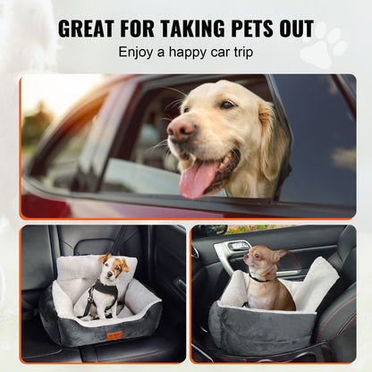 Dog Booster Car Seat Pet Car Seat for Small Dog Up to 20lbs Dark Gray