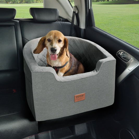 Dog Booster Car Seat Pet Car Seat for Small Medium Dogs up to 55 lbs Gray