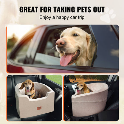 Dog Booster Car Seat Pet Car Seat for Small Medium Dogs up to 55 lbs Brown