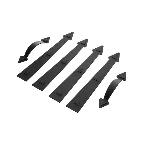 Magnetic Garage Door Hardware Kit, Decorative Garage Door Hinges Handles, Black Carriage House Accents, No Installation Needed, 4 Hinges and 2 Handles for Barn Gate Curb Appeal