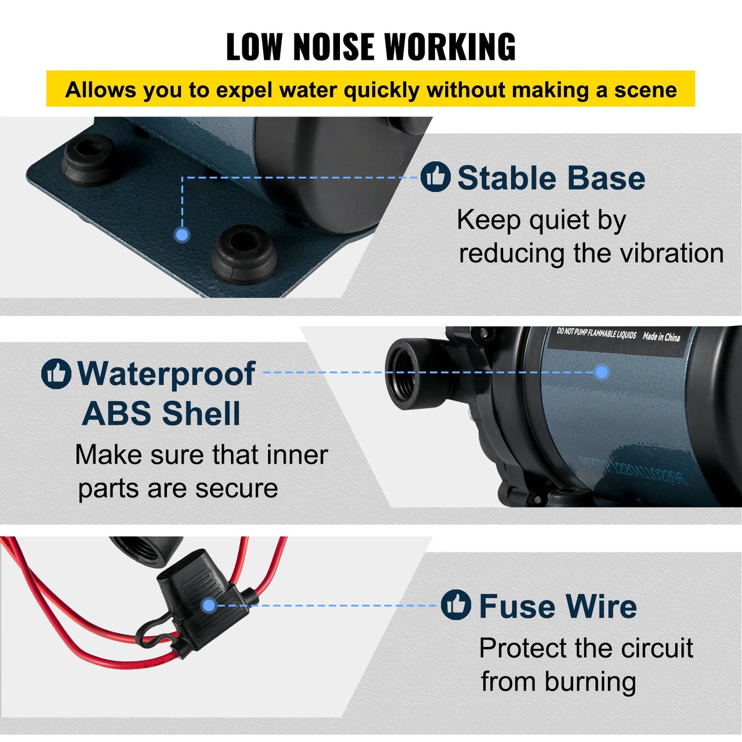 Washdown Pump, 12V DC, 7 GPM 60 PSI, Max. 10 FT Self-Priming Water Pump for Lifting, with EPDM Valve, Universal Saltwater Strainer &amp; Female/Male Thread, for RV, Marine Deck, Yacht