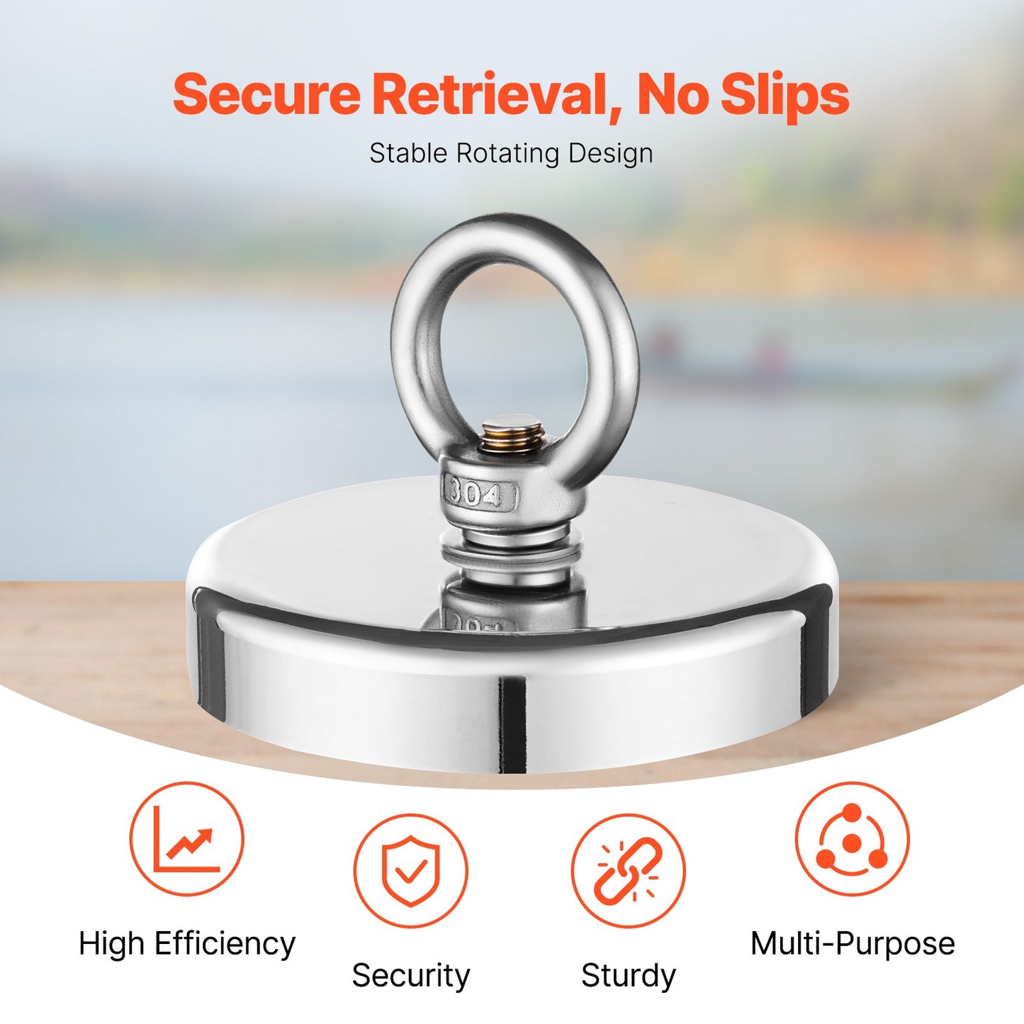 Fiskemagnet Stark Heavy Duty Rare Earth Neodymium Pull Force 1000 LBS