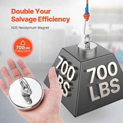 Fiskemagnet Stark Heavy Duty Rare Earth Neodymium Pull Force 700 LBS