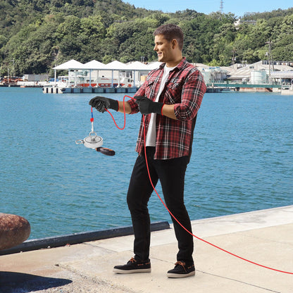 Magnet Fishing Kit, 2000 LBS/907 Kg Double-Sided Pulling Force Strong Magnet Fishing Kit, Rare Earth Neodymium Magnetic Fishing Kit Includes Grappling Hook, Heavy Duty Rope, Gloves and Eyebolt