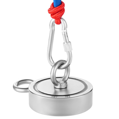 1700 LBS Strong Fishing Magnet Kit Double Sided Traction Rope Carabiner