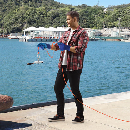 Magnet Fishing Kit, 1300 LBS/590 Kg Single-Sided Pulling Force Strong Magnet Fishing Kit, Rare Earth Neodymium Magnetic Fishing Kit Includes Grappling Hook, Heavy Duty Rope, Gloves and Eyebolt