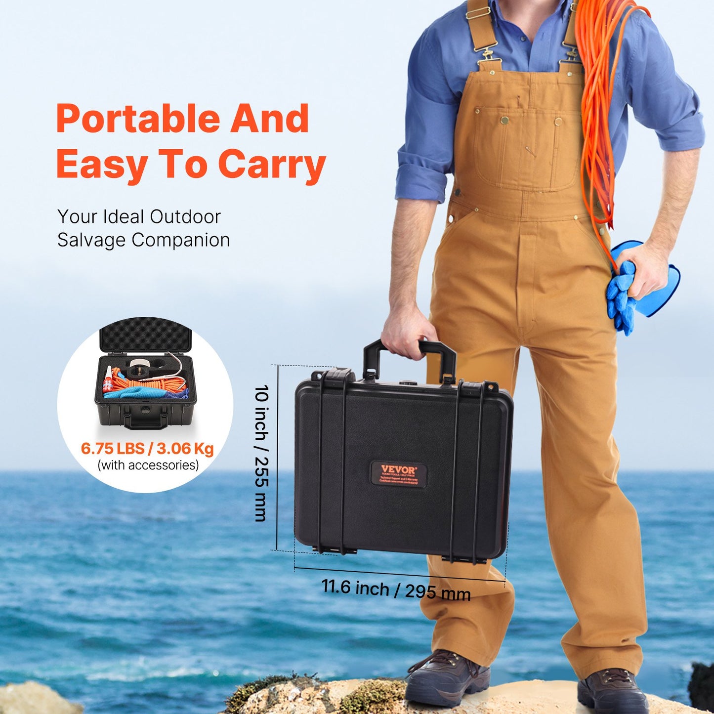 1400 LBS Starkes Angelmagnet-Kit Doppelseitiger Karabiner mit Zugkraft